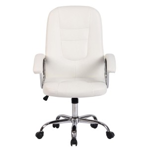 Silla de oficina TRAVIS, grueso acolchado, en piel color negro