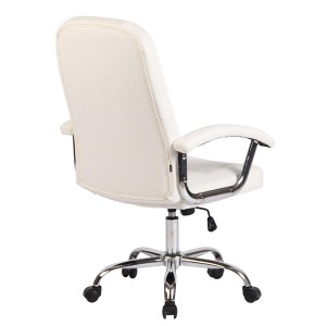 Silla de oficina TRAVIS, grueso acolchado, en piel color negro