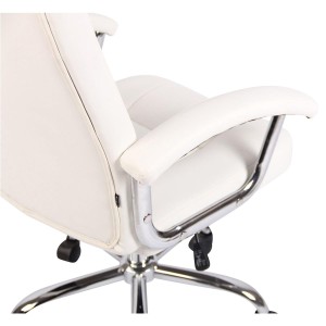 Silla de oficina TRAVIS, grueso acolchado, en piel color negro