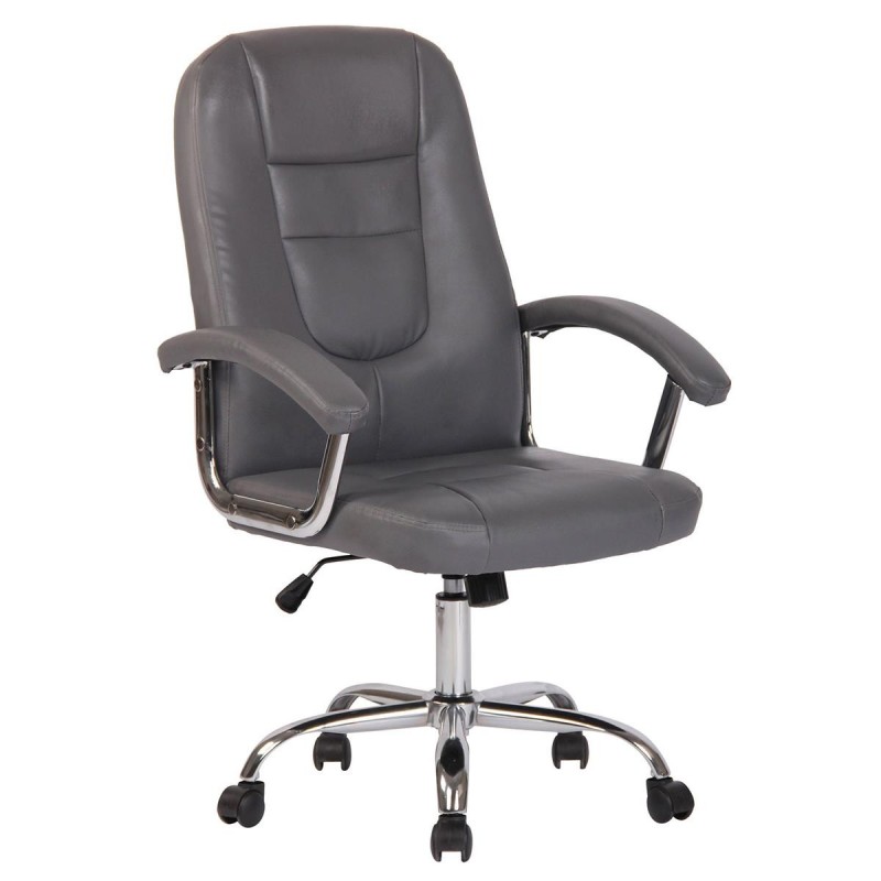 Silla de oficina TRAVIS, grueso acolchado, en piel color negro