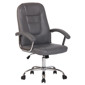 Silla de oficina TRAVIS, grueso acolchado, en piel color negro