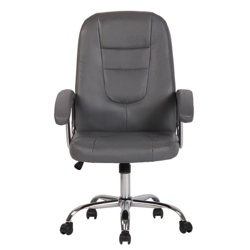 Silla de oficina TRAVIS, grueso acolchado, en piel color negro