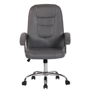 Silla de oficina TRAVIS, grueso acolchado, en piel color negro