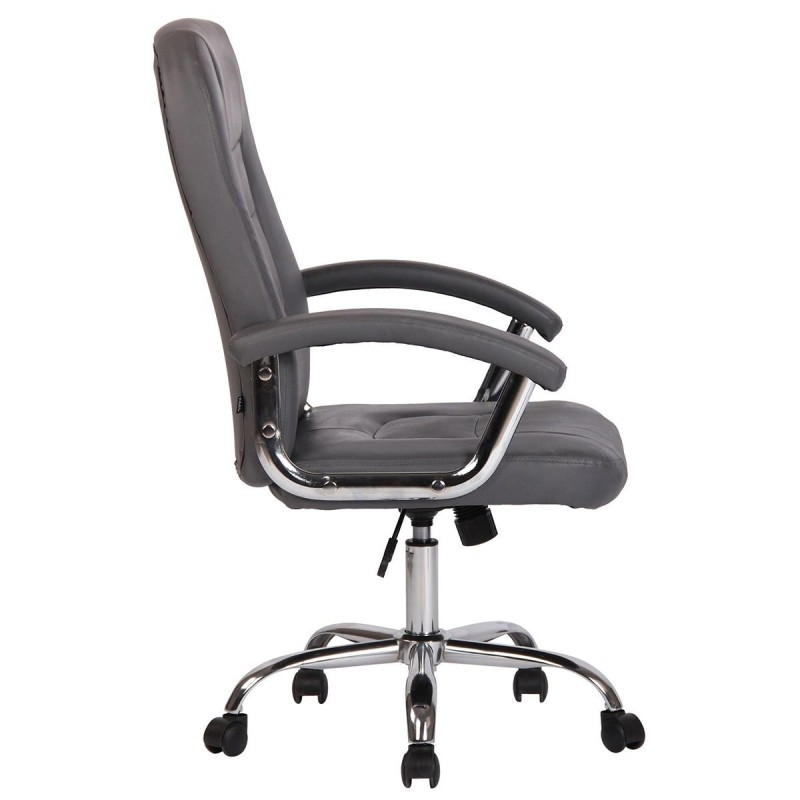 Silla de oficina TRAVIS, grueso acolchado, en piel color negro