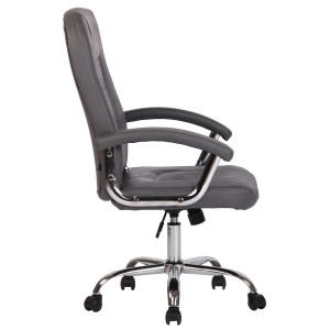 Silla de oficina TRAVIS, grueso acolchado, en piel color negro