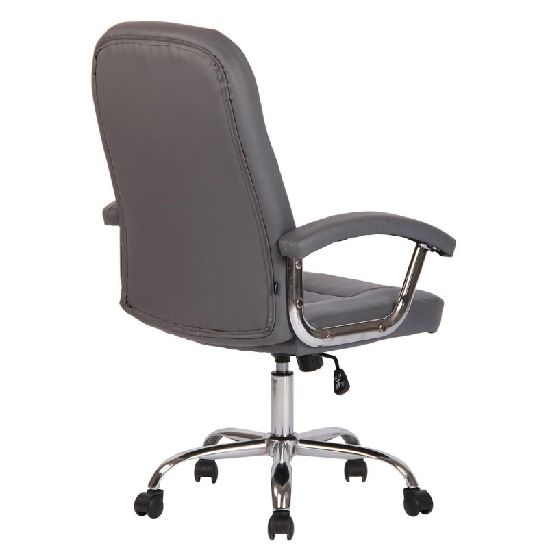 Silla de oficina TRAVIS, grueso acolchado, en piel color negro