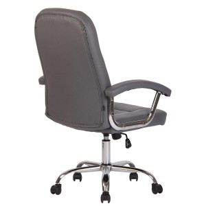 Silla de oficina TRAVIS, grueso acolchado, en piel color negro