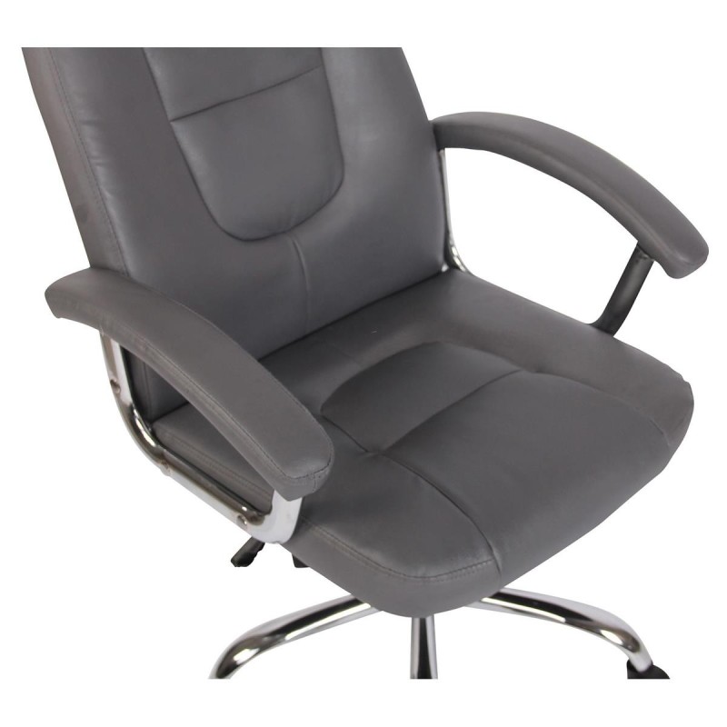 Silla de oficina TRAVIS, grueso acolchado, en piel color negro