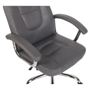 Silla de oficina TRAVIS, grueso acolchado, en piel color negro