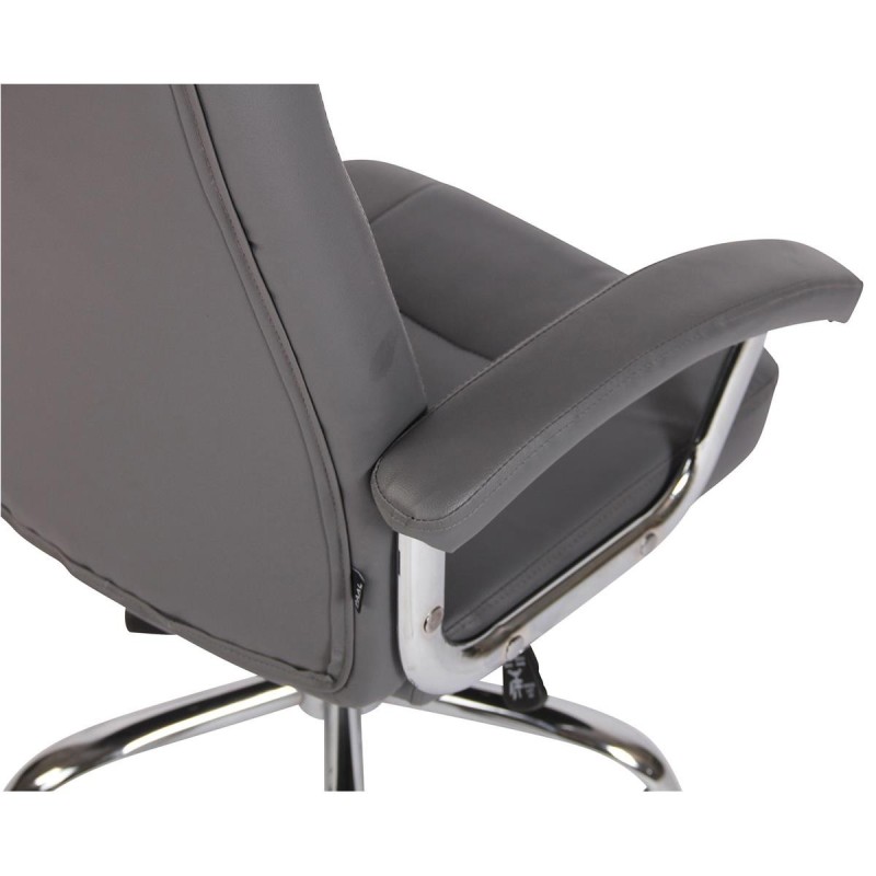 Silla de oficina TRAVIS, grueso acolchado, en piel color negro