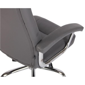 Silla de oficina TRAVIS, grueso acolchado, en piel color negro