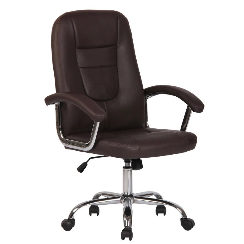 Silla de oficina TRAVIS, grueso acolchado, en piel color negro