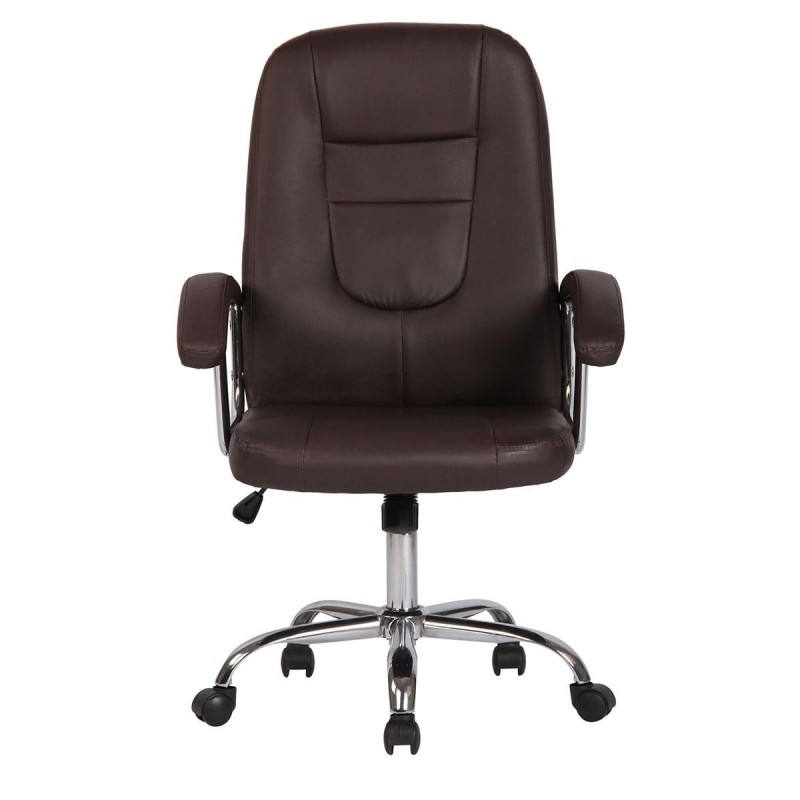 Silla de oficina TRAVIS, grueso acolchado, en piel color negro