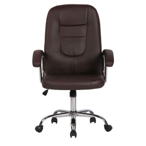 Silla de oficina TRAVIS, grueso acolchado, en piel color negro