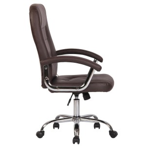 Silla de oficina TRAVIS, grueso acolchado, en piel color negro