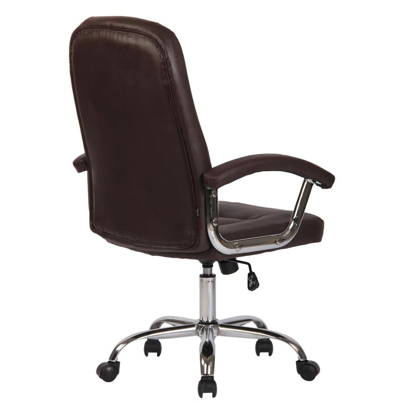 Silla de oficina TRAVIS, grueso acolchado, en piel color negro