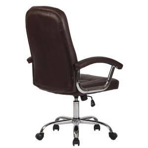 Silla de oficina TRAVIS, grueso acolchado, en piel color negro