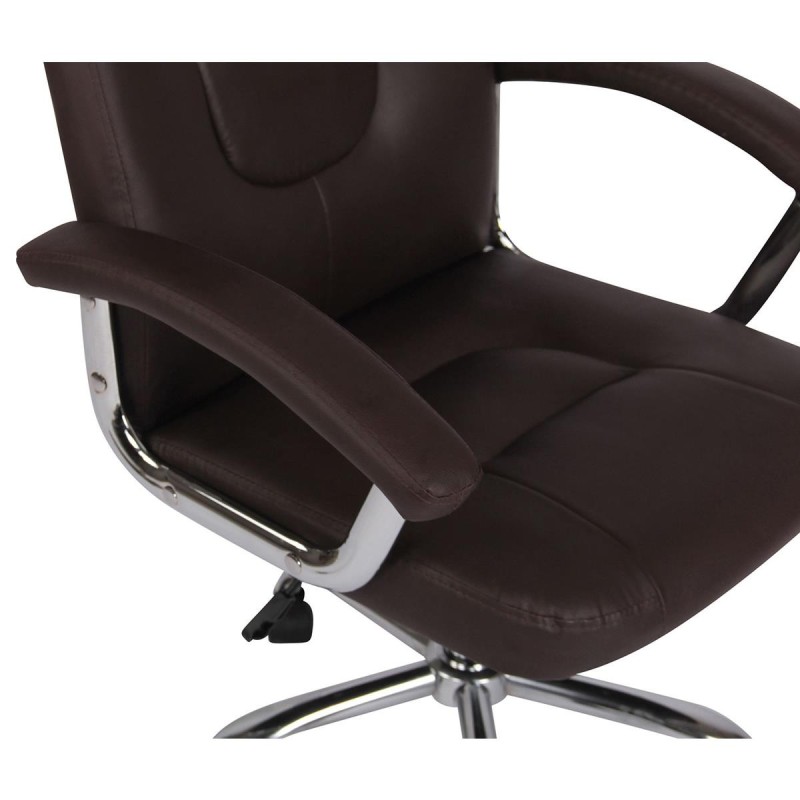 Silla de oficina TRAVIS, grueso acolchado, en piel color negro