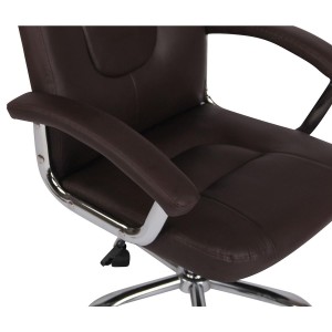 Silla de oficina TRAVIS, grueso acolchado, en piel color negro
