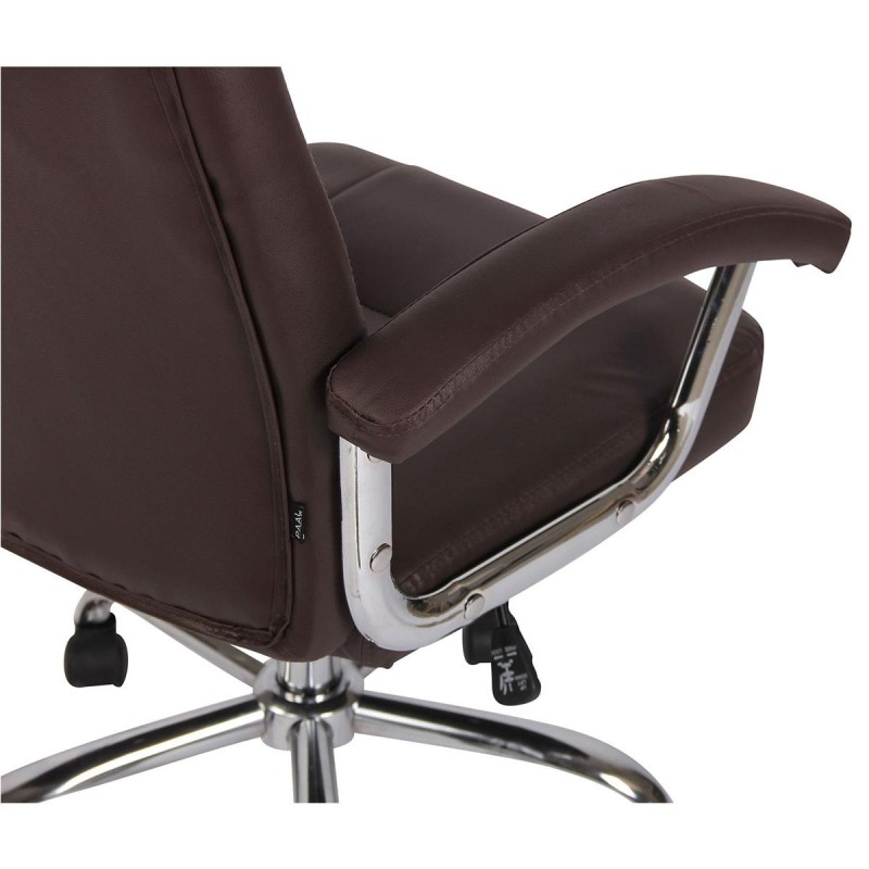 Silla de oficina TRAVIS, grueso acolchado, en piel color negro