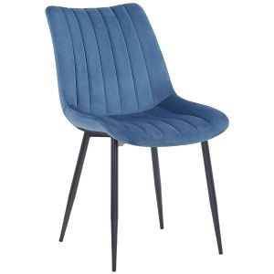 Silla de Confidente ZEFIR, Patas Metálicas, en Terciopelo color Negro