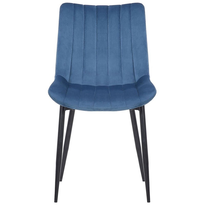 Silla de Confidente ZEFIR, Patas Metálicas, en Terciopelo color Negro