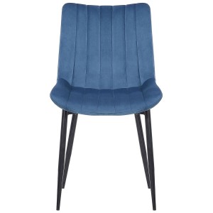 Silla de Confidente ZEFIR, Patas Metálicas, en Terciopelo color Negro