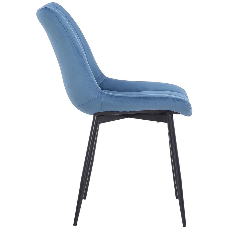 Silla de Confidente ZEFIR, Patas Metálicas, en Terciopelo color Negro
