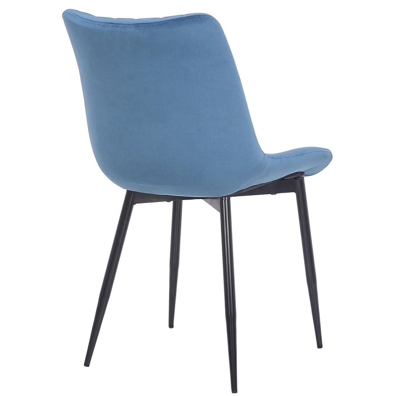Silla de Confidente ZEFIR, Patas Metálicas, en Terciopelo color Negro