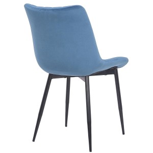 Silla de Confidente ZEFIR, Patas Metálicas, en Terciopelo color Negro