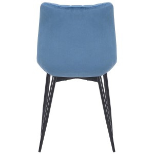 Silla de Confidente ZEFIR, Patas Metálicas, en Terciopelo color Negro