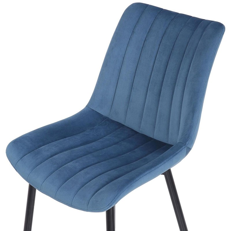 Silla de Confidente ZEFIR, Patas Metálicas, en Terciopelo color Negro