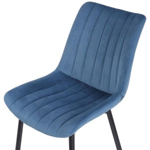 Silla de Confidente ZEFIR, Patas Metálicas, en Terciopelo color Negro