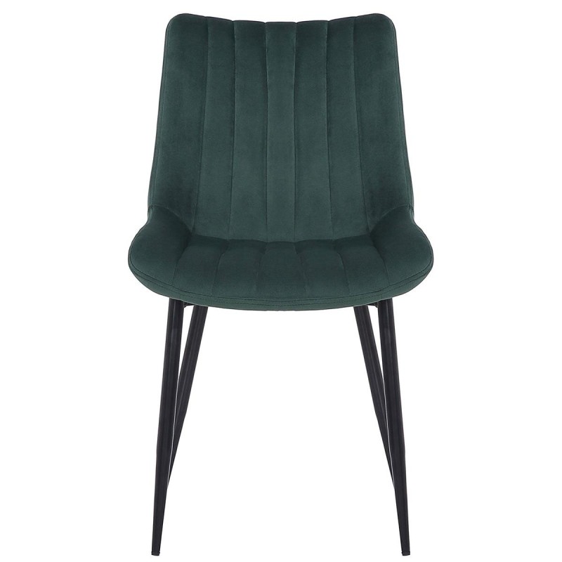 Silla de Confidente ZEFIR, Patas Metálicas, en Terciopelo color Negro