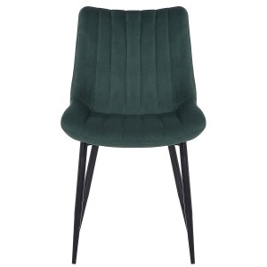 Silla de Confidente ZEFIR, Patas Metálicas, en Terciopelo color Negro