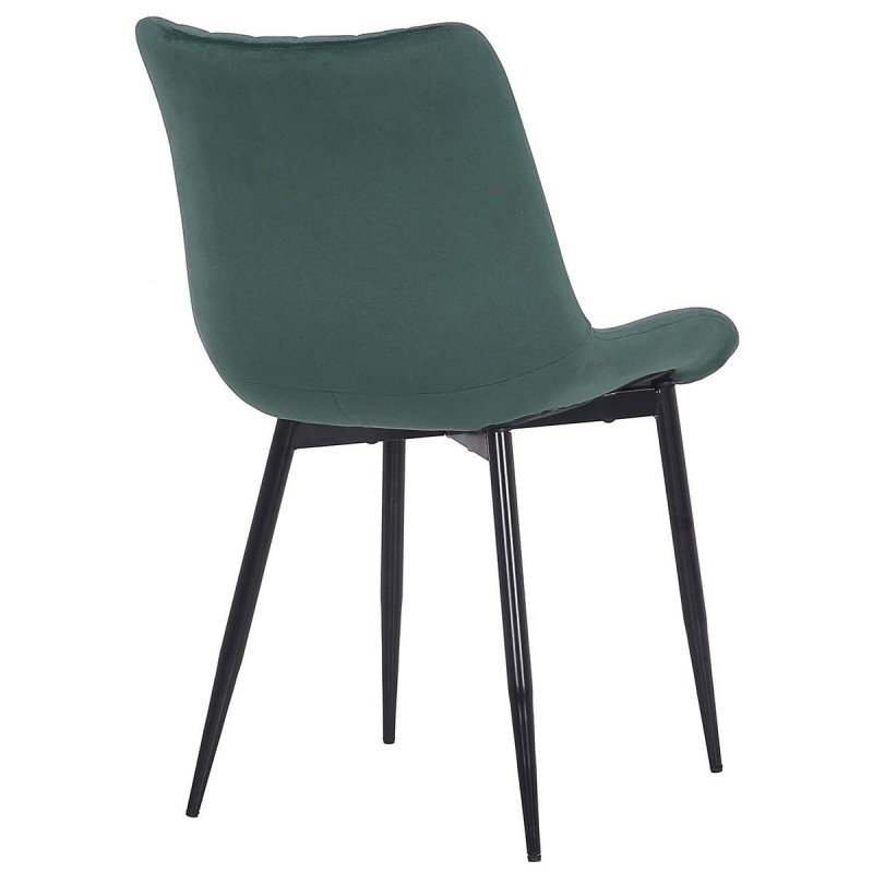 Silla de Confidente ZEFIR, Patas Metálicas, en Terciopelo color Negro