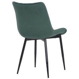 Silla de Confidente ZEFIR, Patas Metálicas, en Terciopelo color Negro