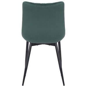 Silla de Confidente ZEFIR, Patas Metálicas, en Terciopelo color Negro