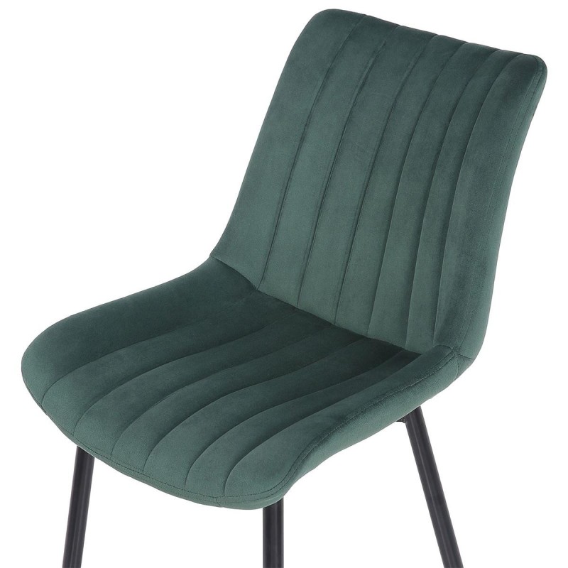 Silla de Confidente ZEFIR, Patas Metálicas, en Terciopelo color Negro