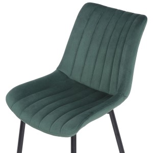 Silla de Confidente ZEFIR, Patas Metálicas, en Terciopelo color Negro