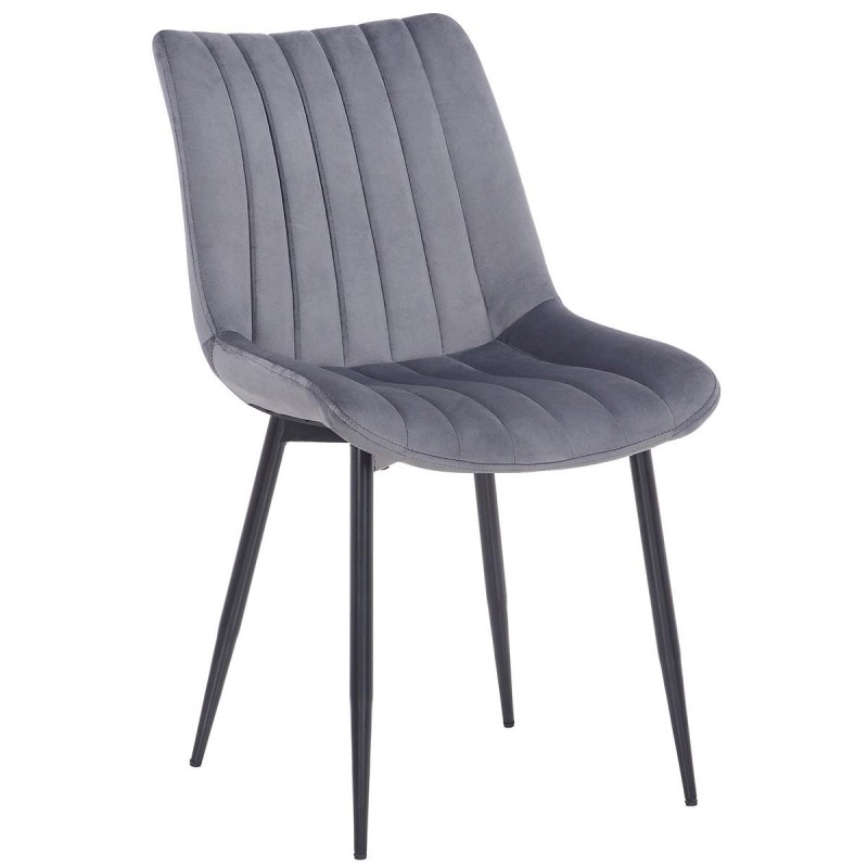 Silla de Confidente ZEFIR, Patas Metálicas, en Terciopelo color Negro