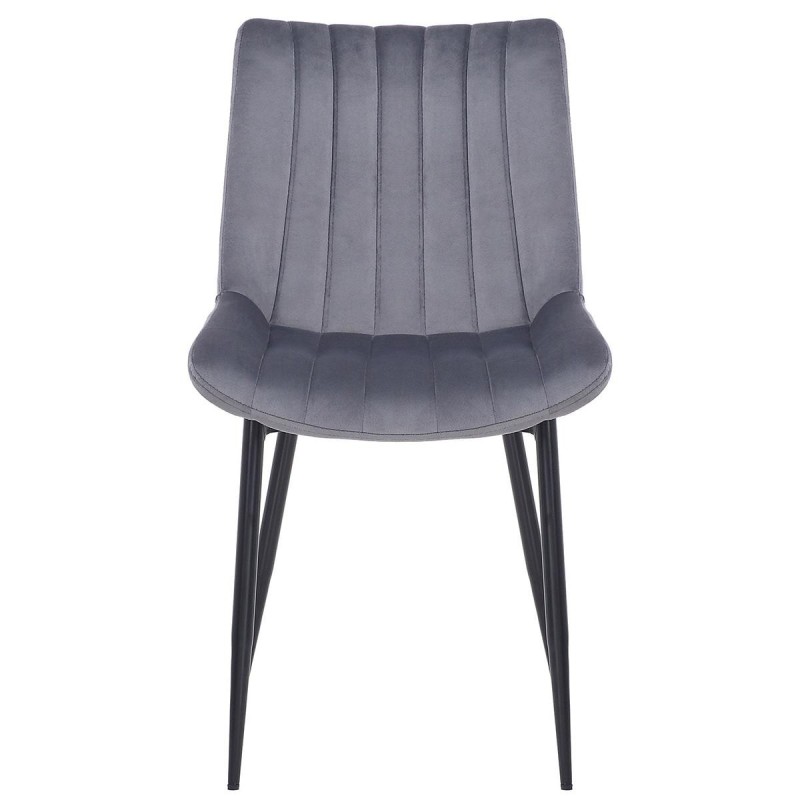 Silla de Confidente ZEFIR, Patas Metálicas, en Terciopelo color Negro