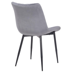 Silla de Confidente ZEFIR, Patas Metálicas, en Terciopelo color Negro