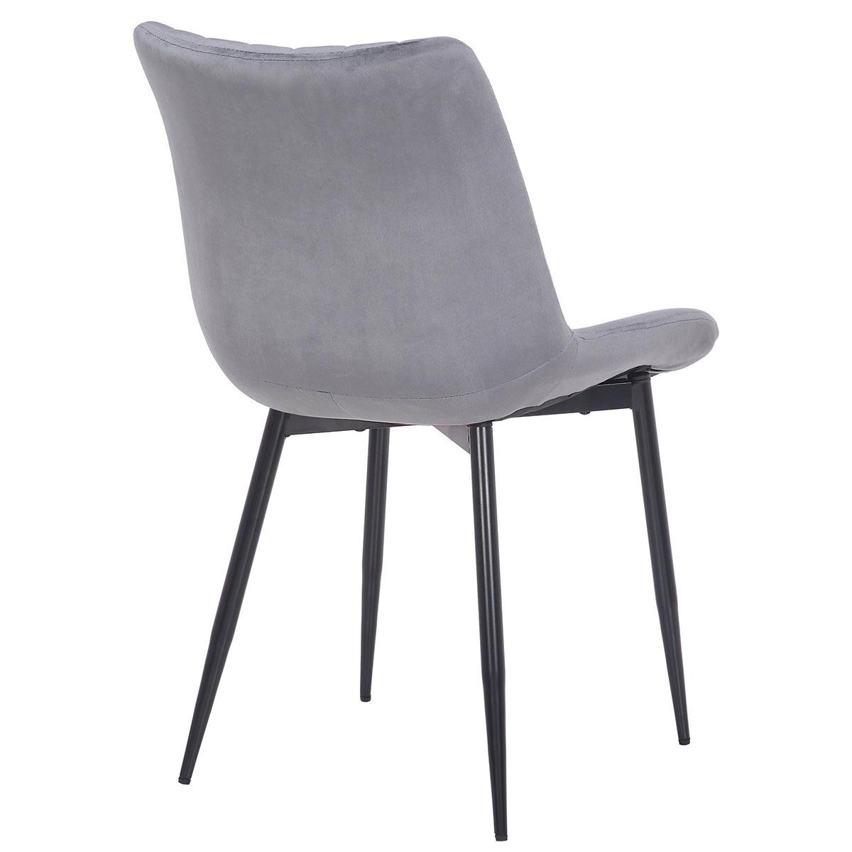 Silla de Confidente ZEFIR, Grueso Acolchado, Patas Metálicas, en Terciopelo color Negro