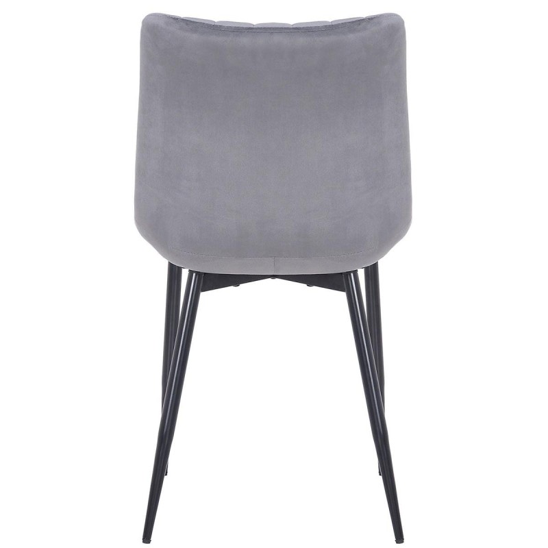 Silla de Confidente ZEFIR, Patas Metálicas, en Terciopelo color Negro