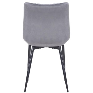 Silla de Confidente ZEFIR, Patas Metálicas, en Terciopelo color Negro