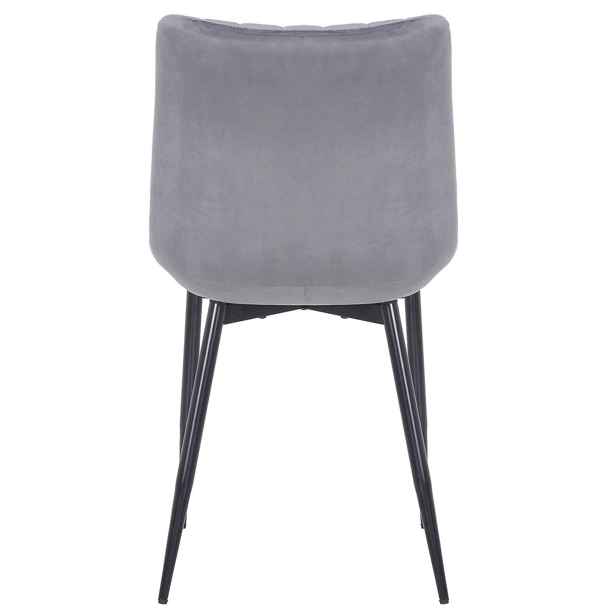 Silla de Confidente ZEFIR, Grueso Acolchado, Patas Metálicas, en Terciopelo color Negro
