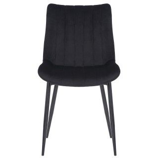 Silla de Confidente ZEFIR, Patas Metálicas, en Terciopelo color Negro 2
