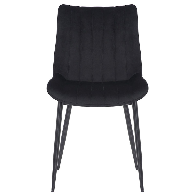 Silla de Confidente ZEFIR, Patas Metálicas, en Terciopelo color Negro