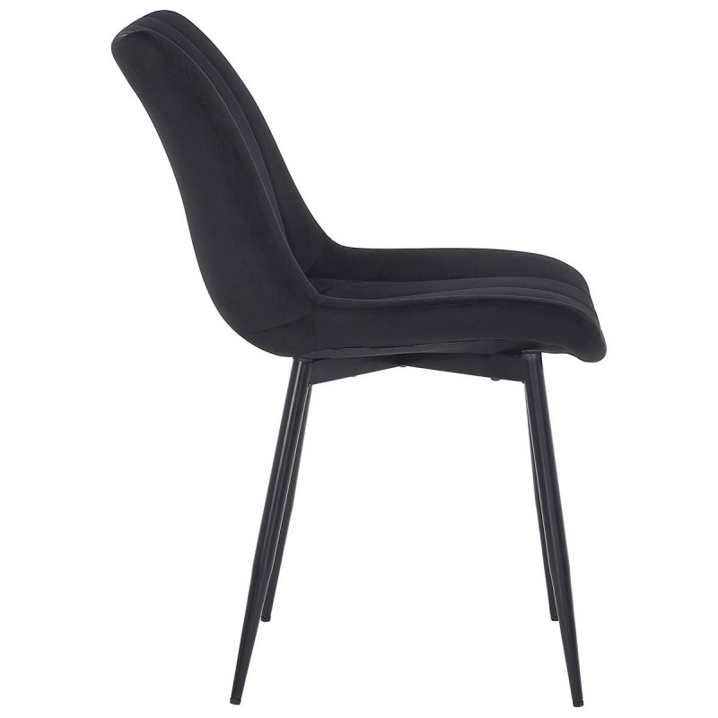 Silla de Confidente ZEFIR, Patas Metálicas, en Terciopelo color Negro